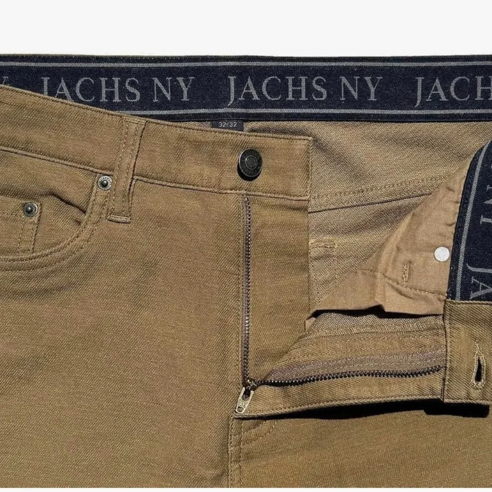 Jachs New York Mens Mid-Weight 5 Pocket Stretch Pant , Tan